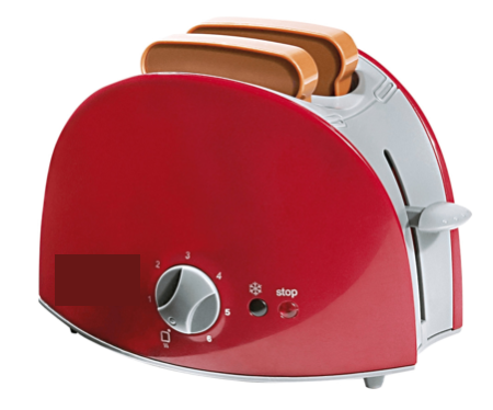 a miniature toaster with sounds.